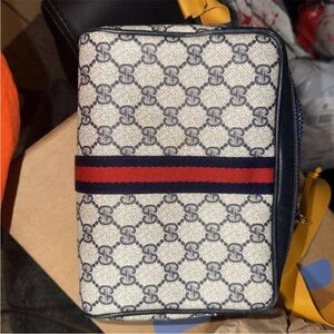 Gucci Blue and Red Patterned Bag cosmetic bag
